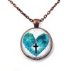Christian I heart Jesus Cross Crucifixion Pendant Necklace or Key