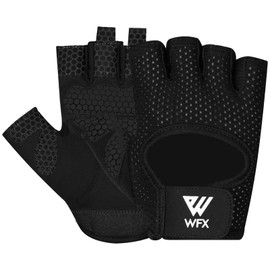 WFX Cycling Gloves Bike Gloves Mountain Road Bike Gloves Anti-slip Shock-absorbing Pad Breathable Half Finger Bicycle Biking Gloves for Men & Women (Medium, Black)