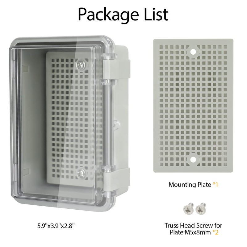 LMioEtool ABS Plastic Dustproof Waterproof IP65 Junction Box Hinged Shell
