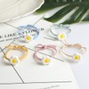 Fried Egg Band Flower Lovely Pendant Metal Hair Tie Bracelet / 후라이 계란 밴드 플라워 러블리 팬던트 메탈 머리 헤어 끈 팔찌