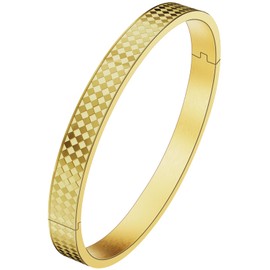 Britier 18K Gold Plated Love Bangles Bracelet for Women, Friendship Gold Bangle, Elegant Luxury Bracelet, Non-tarnish Stainless Steel, Trendy Gold Jewelry for Daily Wear, Birthday, Wedding Gift (7in