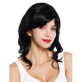 WIG ME UP - 5019-2 Wig Black Like Ebony Half Length Wavy Hair Light Wet Look