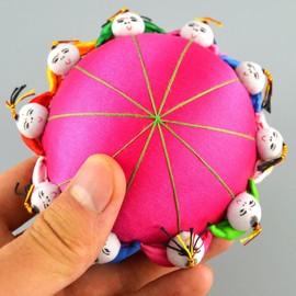 RIMOBUL Oriental Needle Pin Cushion with 10 Kids - Magenta