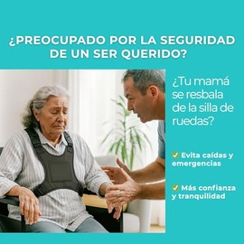 SEVEN MINE Chaleco de Sujeción para Silla de Ruedas | Arnés Anticaída Ajustable | Seguridad y Estabilidad para Pacientes y Adultos Mayores con Correas de Nylon Reforzado