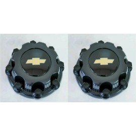 Aftermarket Products 2pcs New 2000-08 Chevy 2500 Truck Van 16" 8 LUGS BLACK WHEEL Center Cap Set