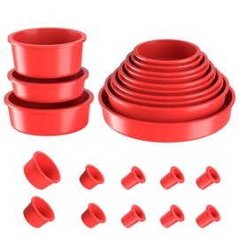 GODIAG Automotive Cap Plugs Kit 23 PCS Suitable for Smoke Leakage Testing and Various Automotive Pipeline Openings Automotive Block Cap Plugs Kit for Automotive Smoke Machine Leak Detector, Red