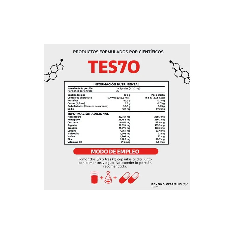 Testo Vitaminas Para Hombres | Precursor - 60 Capsulas
