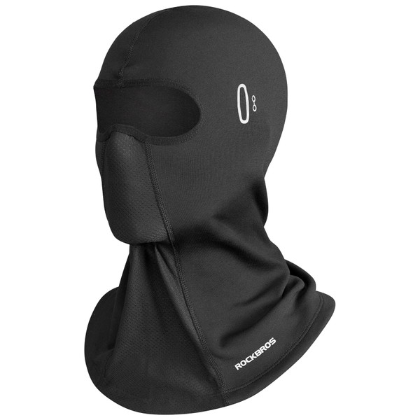 ROCKBROS Balaclava Ski Mask Men Helmet Liner for Cold Weather Skull Cap with Glasses Holes Windproof Neck Gaiter Black