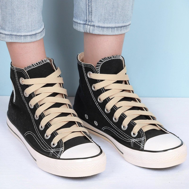 Olukssck 1 Pair Flat Shoe Laces for Sneakers, 2/5" Wide