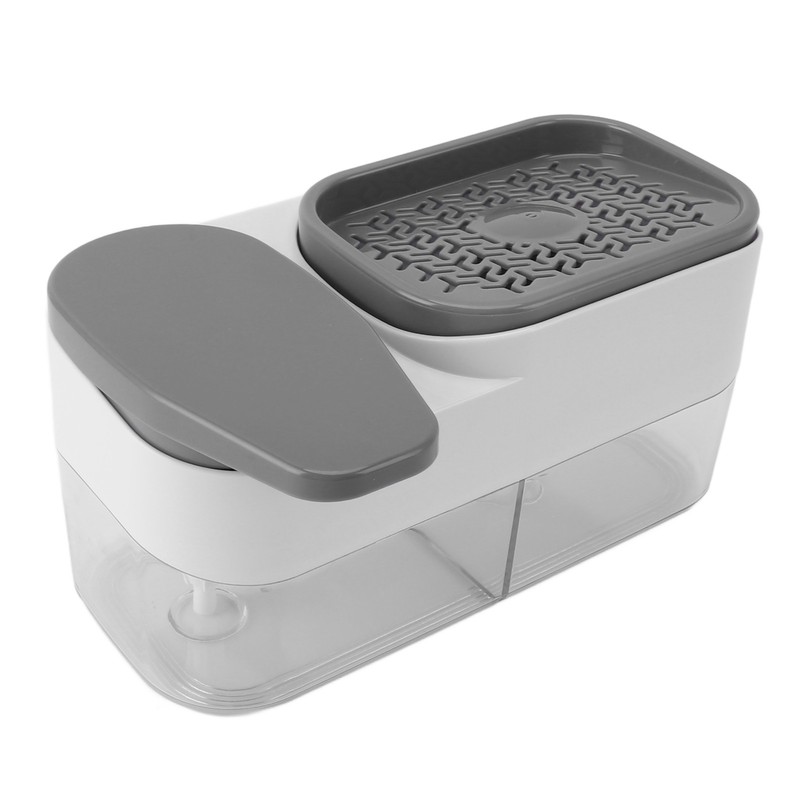 2 in 1 Kitchen Sink Dish Soap Dispenser Sponge Holder