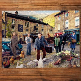 Gibsons 1000 Piece Jigsaw Puzzle for Adults All Creatures Great & Small Colourful Countryside Village Scene from the TV Show Eco-Friendly Puzzle Made from 100% Recycled Thick Board Premium Gift