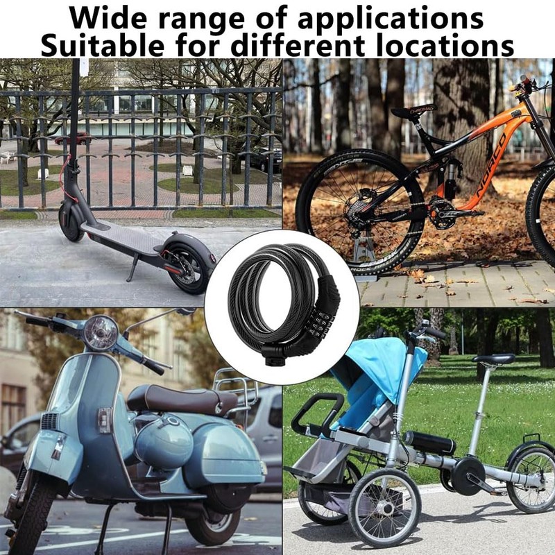 E Scooter Lock,Bike Lock Combination Lock Cable Compatible for Xiaomi