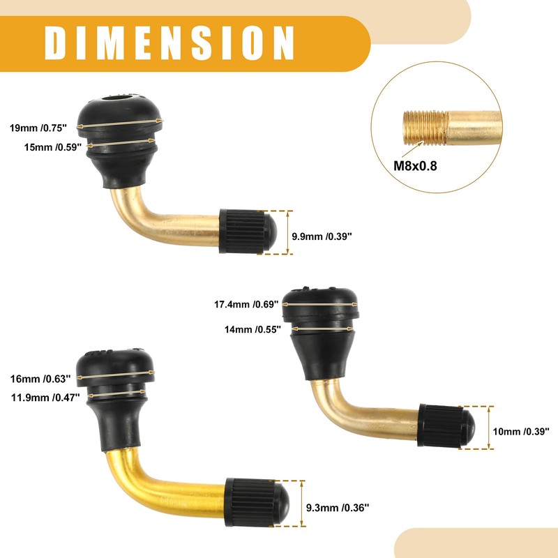 A ABSOPRO 12 Pcs Universal PVR50 PVR60 PVR70 Tyre Valve