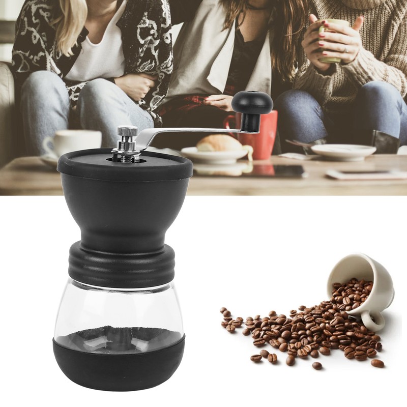Manual Coffee Bean Grinder Portable Stainless Steel Silicone Easy to