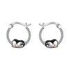 Penguin Hoop Earrings Sterling Silver Cute Animal Penguin Earrings Jewellry