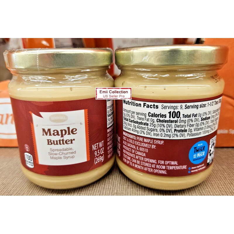 Berryhill Maple Butter Spreadable Slow-Churned Maple Syrup 9.5oz 269g (2