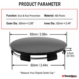 RhinoTuning 4 PCS 74.5 mm Wheel Center Caps Compatible With RE30 17" & 18" TE37 CE28n, OD: 2.56 in / 65 mm ID: 2.44 in / 62 mm Glossy Black Hub Caps Wheel Trims