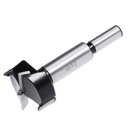 QUARKZMAN 1 x 42 mm Forstner Drill Tungsten Carbide Wood Hole Saw Auger Opener for Furniture Plastic Door Hinge Black