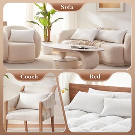 Richtry Memory Foam 14 x 36 Inch Throw Pillow Insert, Premium Lumbar Pillow Insert for Decorative Throw Pillow, Living Room, Couch and Sofa, 14 x 36 Inch, White