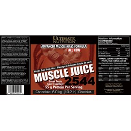 Ultimate Nutrition Muscle Juice 2544 Whey Protein Isolate-Weight Gain Drink Mix- 55 Grams of Protein Per Serving, Chocolate, 13.2 Pounds