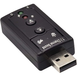 AYMBH USB-SOUND7 Portable USB Sound Card Adapter with Virtual 7.1 Surround Sound Enhances Audio Deep Bas Plug-and-Play for Windows Mac Linux 3.5mm Headset Converter Compact Ideal for VoIP & Gaming
