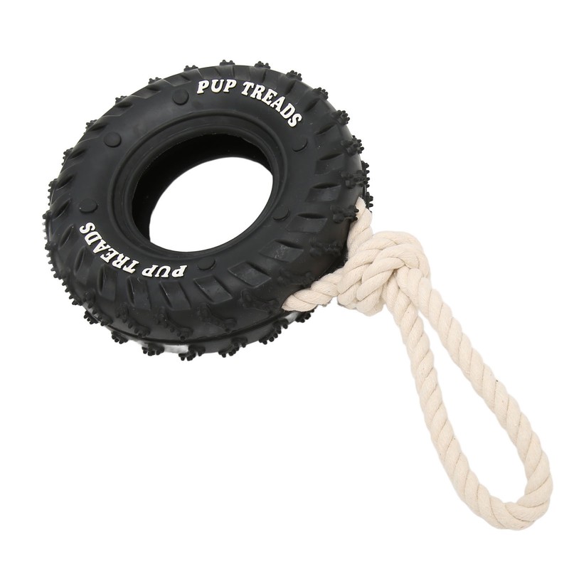 Dog Tire Chewing Toy Bite Resistant Treat Dispensing Rubber Aggressive