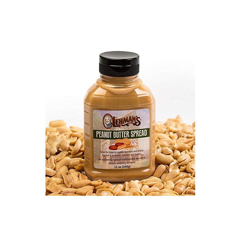 Lehman's Smooth Creamy Amish Peanut Butter Spread 12 Oz Squeeze