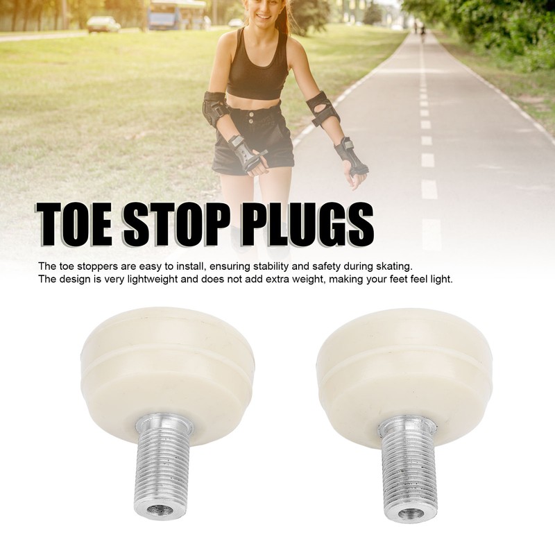 Roller Skate Toe Stops Rubber Lightweight Wearable Replacement Toe Stoppers