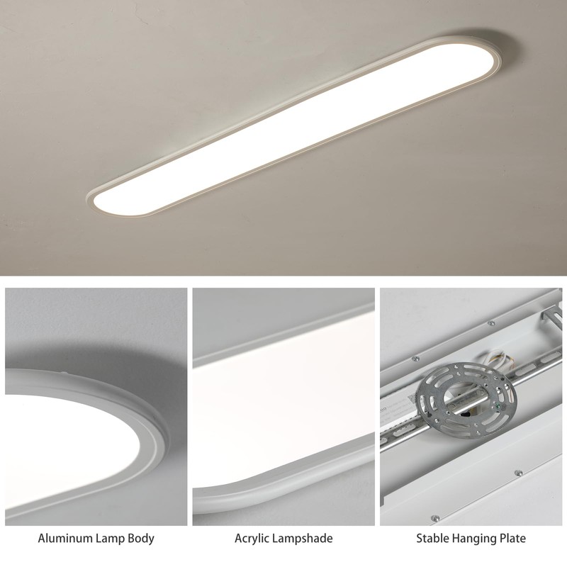 Ganeed 4FT LED Flush Mount Ceiling Light, 51W Dimmable Modern