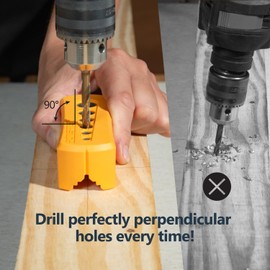 POWERTEC Drill Guide - Multi-Functional Drill Jig Block w/ 6 Common Drill Bit Sizes - for Straight Drilling Holes, Woodworking Tool, 1 PK (71971)