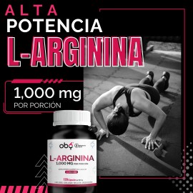 Oby L Arginina 1000mg 120 Caps Máxima Potencia Y Absorción Sabor Sin Sabor