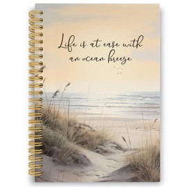 XPH Ocean Mental Health Spiral Notebook, Coastal Relax Inspirational Journaling Notebooks for Counselling Therapy Office School, Beach Positive Hardcover Journals for Women 160 Pages 5.5 x 8.3 Inch