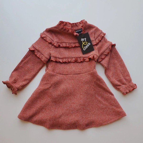Art Class Baby Girls Rust Red Fall Dress (NWT) Mockneck