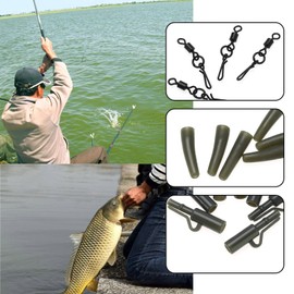 SING F LTD 58PCS Carp Fishing Tackle Kit Weight Lead Saftey Clips Quick Link Swivels Rig Tube Hair Rigs Fishing Replacement Accessories