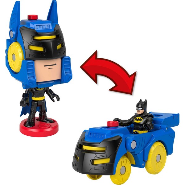 Fisher-Price DC Super Friends Batman Toys Head Shifters Figure & Batmobile Vehicle Set For Preschool Kids 3+ Years