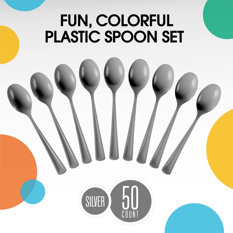 Exquisite Solid Color Premium Plastic Cutlery, Heavy Duty Plastic Disposable