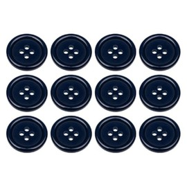 Pack of 12 Dark Blue Sew on 23mm Round Buttons Flat 4 Holes 36L 36 Ligne