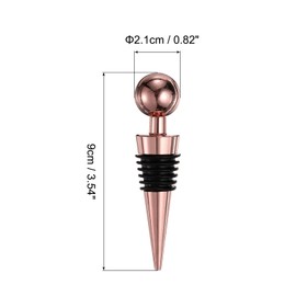uxcell 3 Pcs Wine Bottle Corks, Vacuum Wine Bottle Stopper, Wine Stopper with Rubber Reusable Wine Corks, Suitable for Standard Bottle, Rose Gold