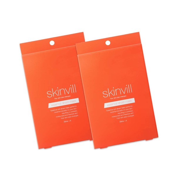 skinvill skinbill essence sheet mask (20ml x 4 packages 2 boxes)
