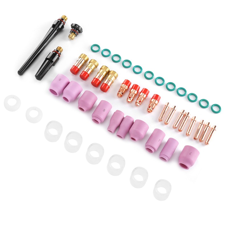49Pcs TIG Welding Torch Kit Collets Ceramic Nozzles Cups Replacement