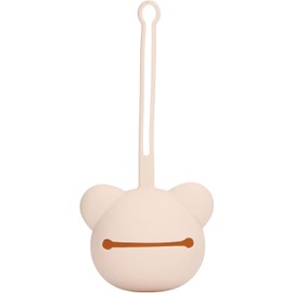 Funda de Silicona para Chupete, Bolsa para Chupetes de bebé de Viaje, Contenedor de Almacenamiento de Chupete Suave y Seguro para Guardar Pegamento Pinzas para Pezones (Color café)