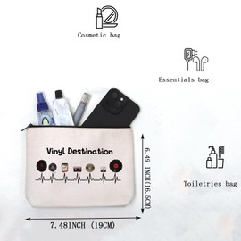 MAOFAED Vinyl Record Gift, Vinyl Destination Zipper Pouch, Music Lover Gift, Record Lover Gift, Vinyl Collector Gift (Vinyl destinationCA)