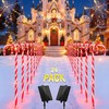 GLUUFLOWER 24 Pack Solar-Powered 22'' Christmas Candy Cane Lights, Waterproof