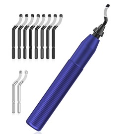 Universal Deburring Tool, AICOYA Hand Deburring Tool with 10 Replacement Blades for Metal, Plastic, Stainless Steel (8 BR1010, 2 BS1018)