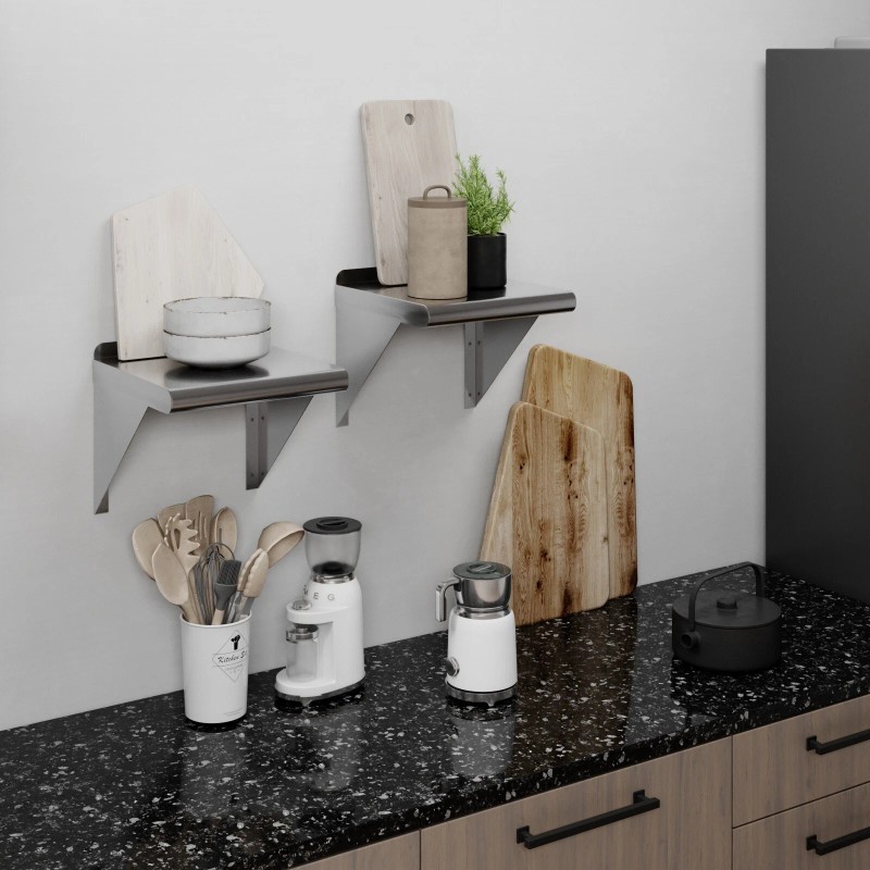 AmGood 12 in. x 12 in. Stainless Steel Wall Shelf