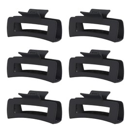 LILIEBE 3.5" Small Hair Claw Clips for Thin Hair (Set of 6) (black)