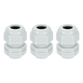 sourcing map 3Pcs NPT 3/8" Nylon Cable Glands, Waterproof Cord Grip Connector, Adjustable 4-8mm Wire Grommet Protectors with Gaskets and Locknut for Junction Box, Gray