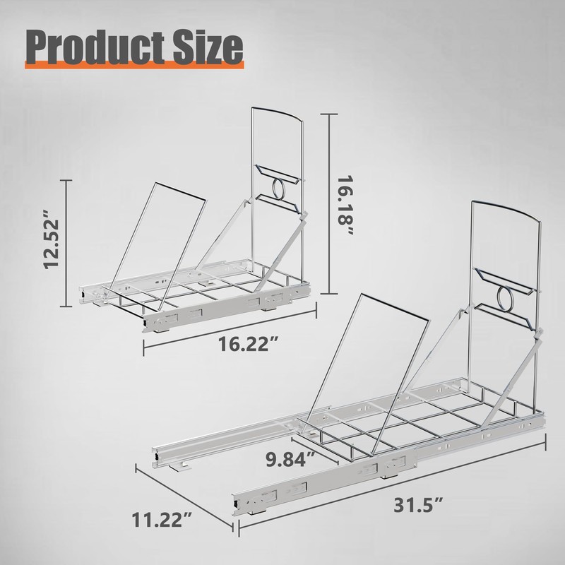 SOCONT Stainless Steel Slide-Out Trash Bin Rack, Enhanced Heavy-Duty Cabinet