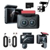 AIXXCUVQ Car 3Lens DVR 3-Channel Dash Cam Front and Rear