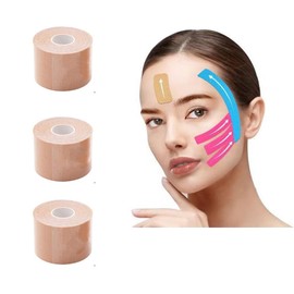 Cinta lifting facial, parches antiarrugas, diseñados para reafirmar y tensar la piel, prevenir las arrugas y favorecer la circulación sanguínea.(2.5cm*5m—3pcs)
